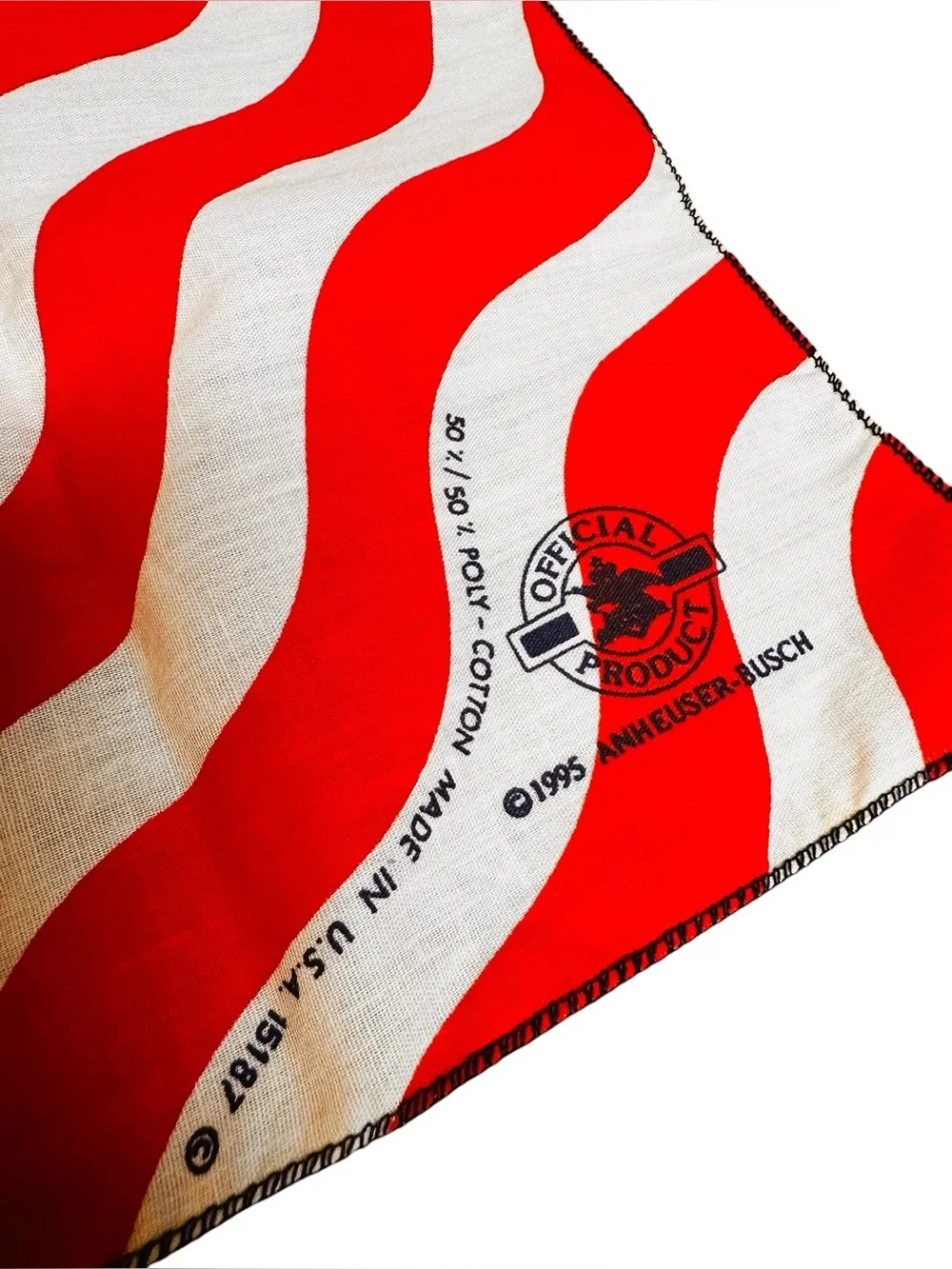 VTG Budweiser Flag Bandana 1995 Made in the USA 50/50 Bud